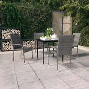 Set da Pranzo da Giardino 5 pz Grigio e Nero 3099408