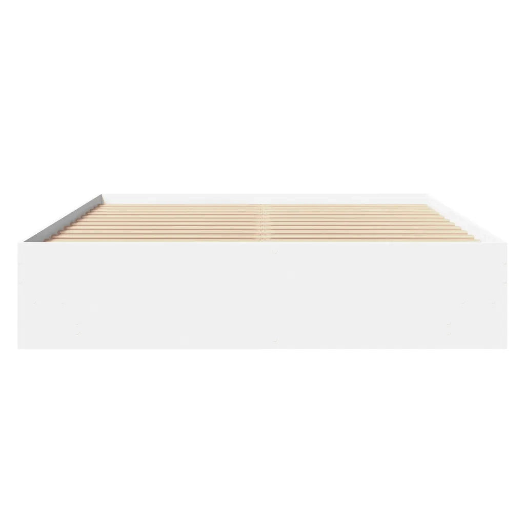 Letto matrimoniale | Letto per adulti | Giroletto senza Materasso Bianco 160x200cm in Legno Multistrato