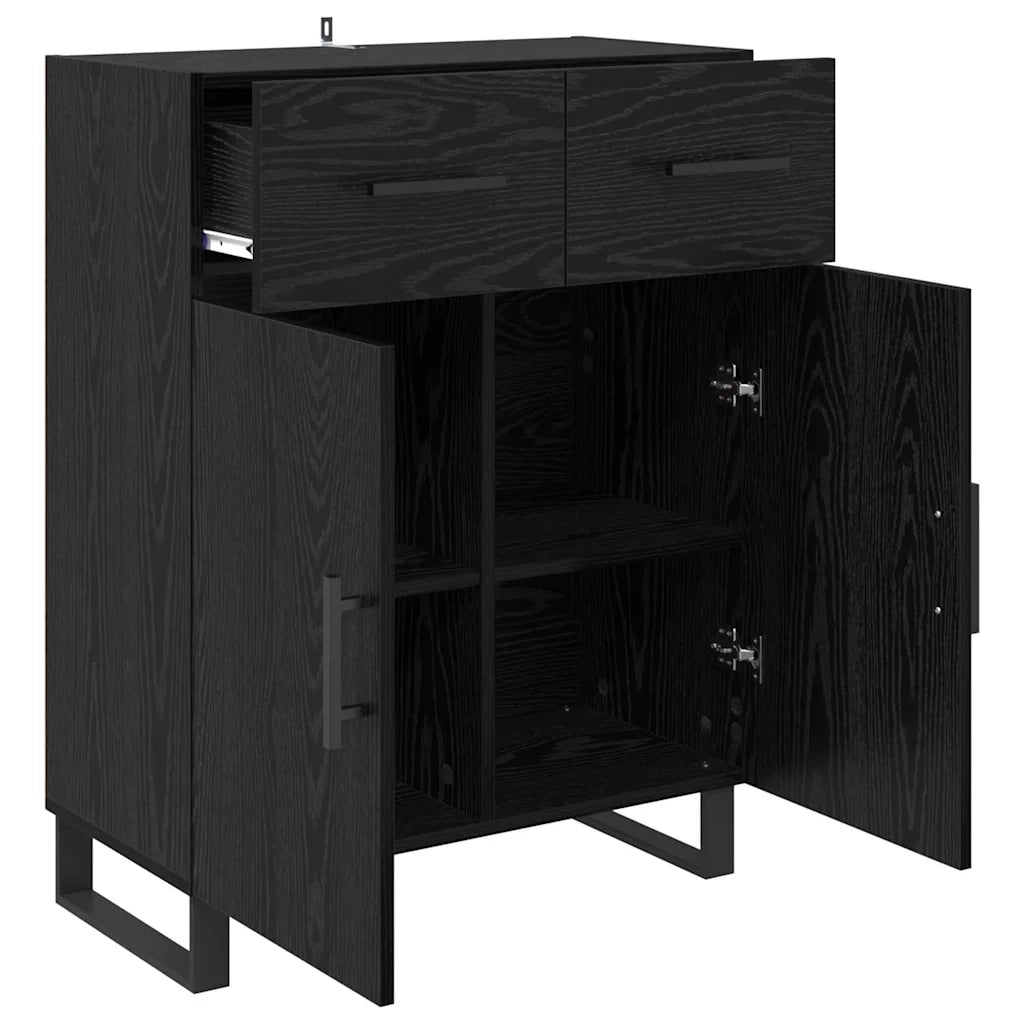 Credenza-Buffet-Armadio da cucina Rovere Nero 69,5 x 34 x 90 cm Legno multistrato 325692