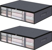 Set di 2 Scatole di Stoccaggio per Sotto Letto - Design Compatto per Abiti e Coperte - 60x45x15 cm