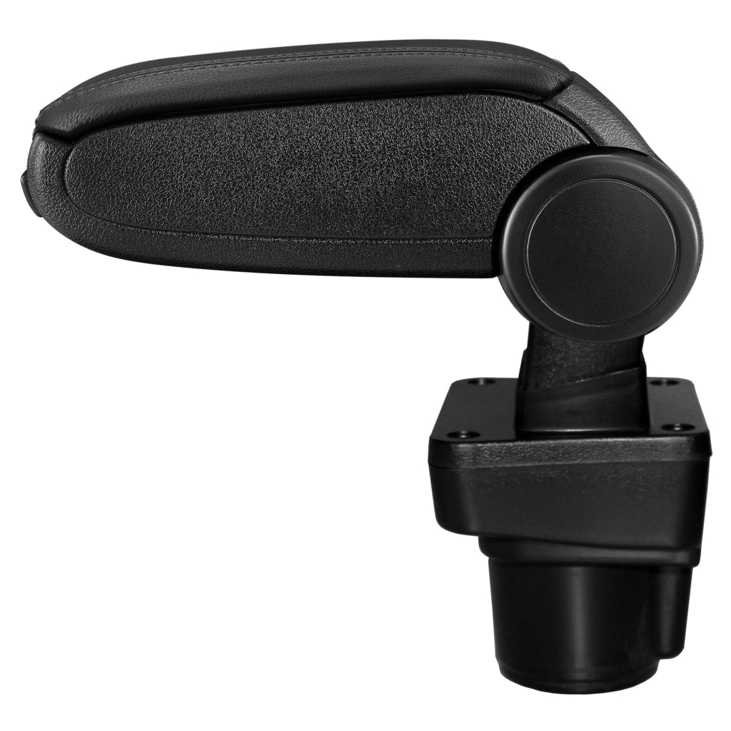 [pro.tec] Bracciolo centrale per Ford Ka+ (da 2014) - Rivestimento in similpelle nero con cuciture nere - con vano portaoggetti