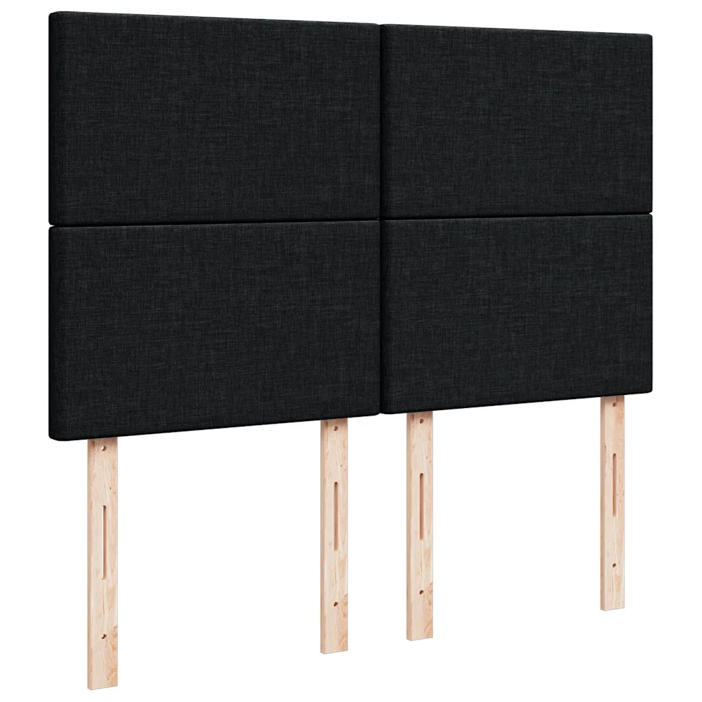 Struttura Letto Pouf con Materasso Nero 140x200 cm in Tessuto 3313080