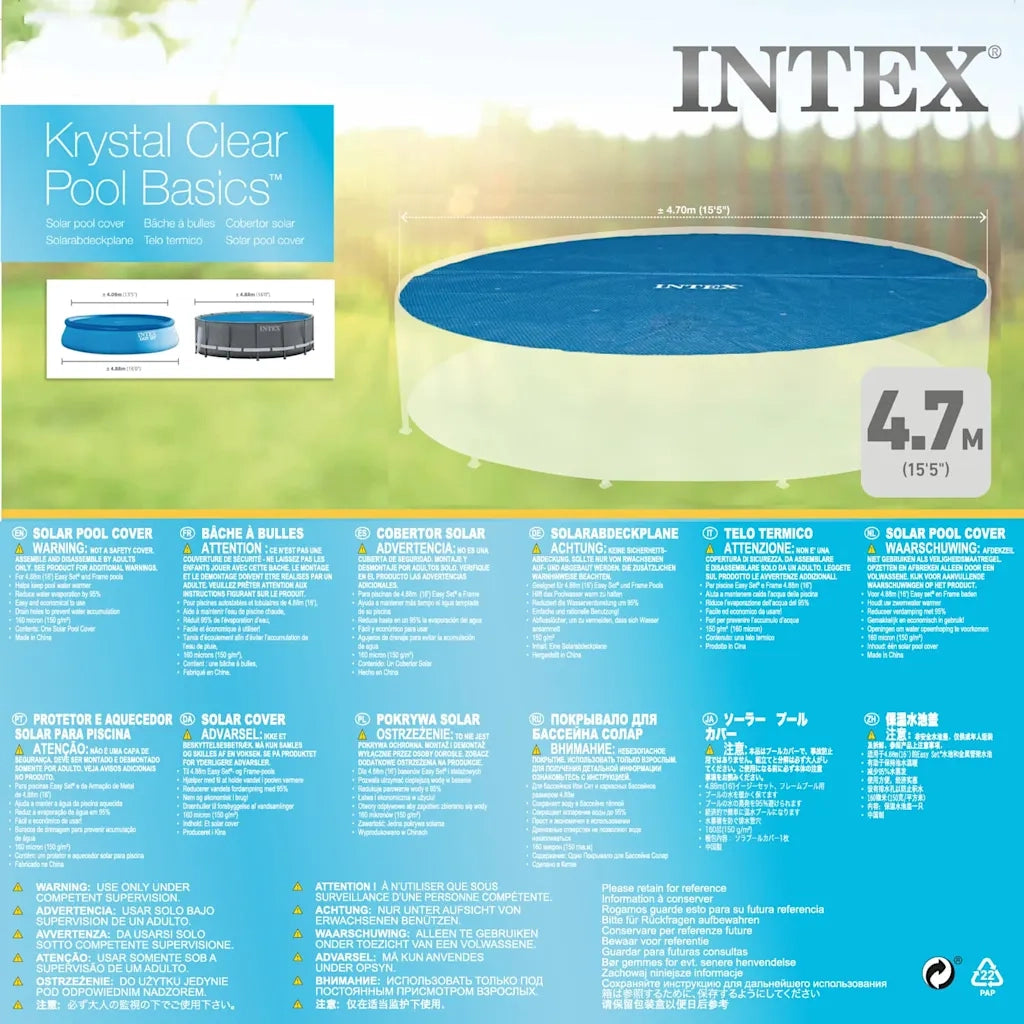 INTEX Copertura Solare per Piscina Circolare 488 cm 92028