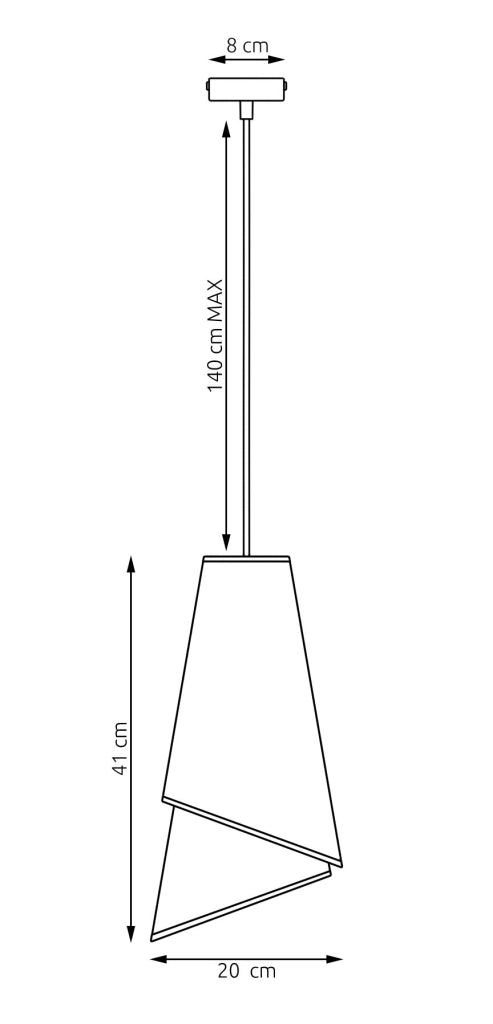 Lampada sospesa MODA 1xE27 nero grigio Emibig