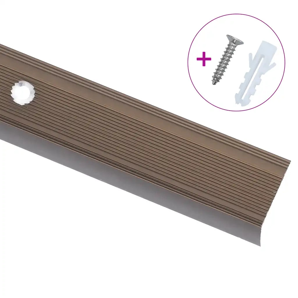 Profili a L per Gradini 15 pz in Alluminio 90 cm Marrone 146740
