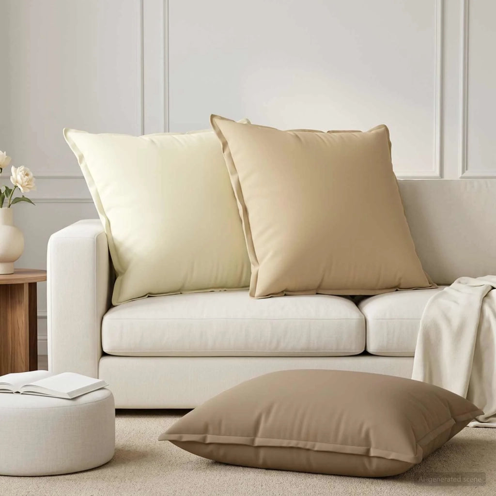 Federa 2 pz HOUTEN Beige 70 x 70 cm Poliestere 921405