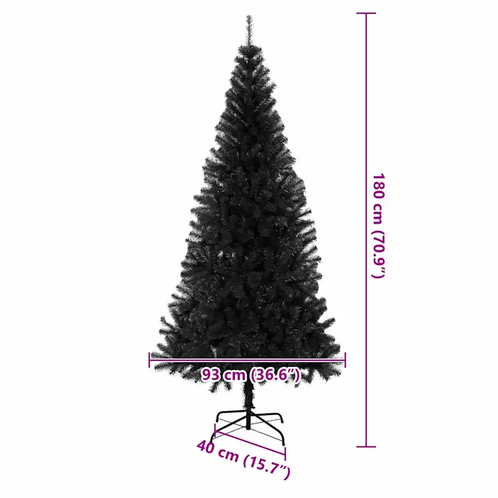 Albero di Natale con 300 LED con supporto Nero 180 cm PVC 3396474
