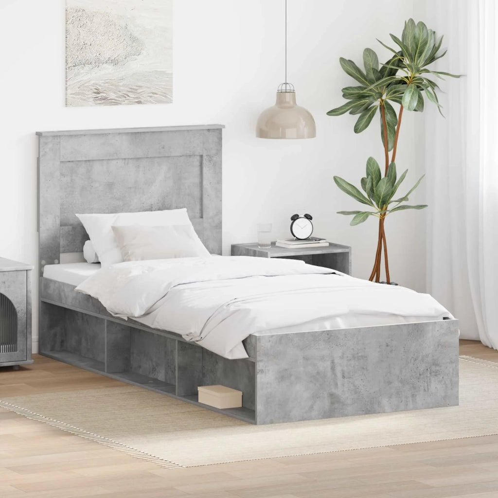 Struttura del letto-Giroletto Grigio Concret¨¨ 100 x 200 cm Pino massello 620117