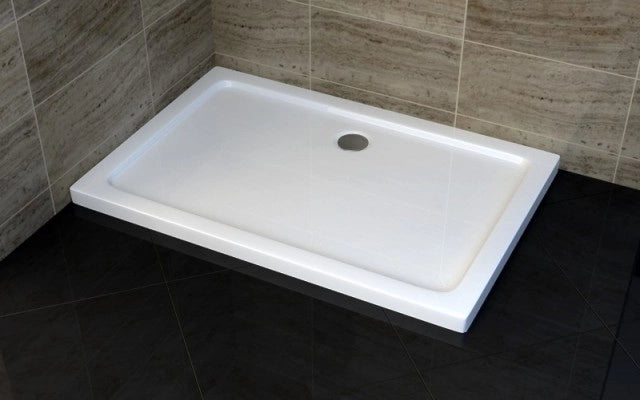 Piatto doccia rettangolare ultra slim h.5 cm acrilico bianco SMIRNE 80x120 cm,Piletta scarico esclusa