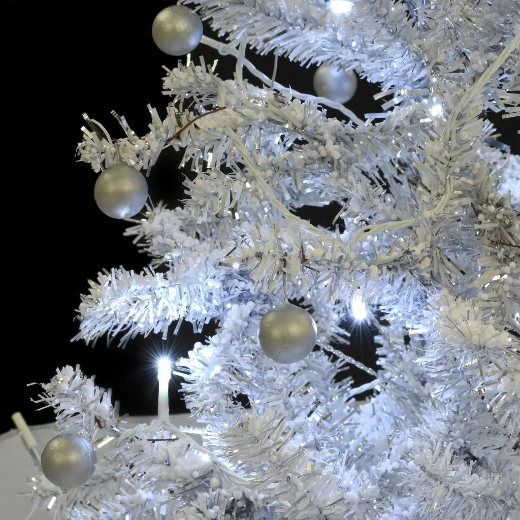 Albero di Natale con Neve e Base a Ombrellone Bianco 190 cm 284338