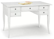 Scrivania arte povera 5 cassetti legno bianco 105x56x81 (1110) - Mobili 2G