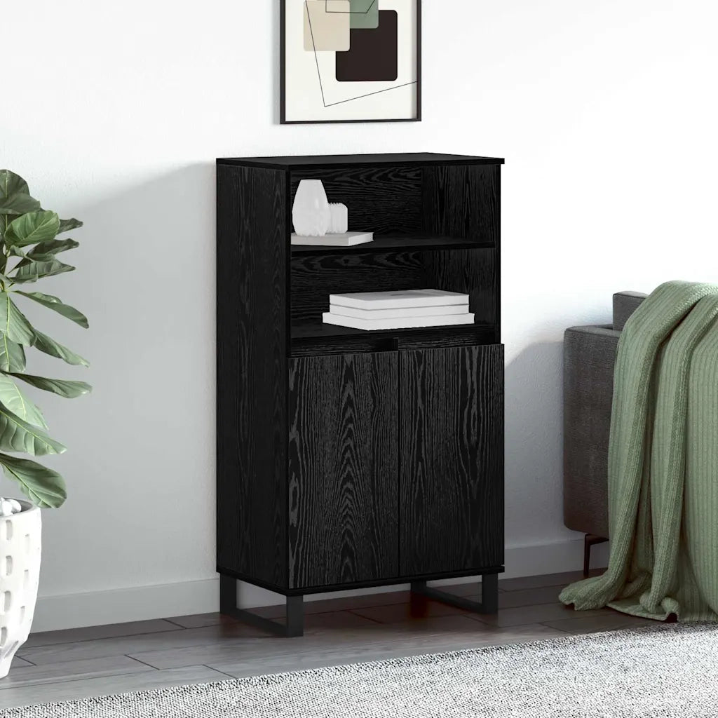Credenza-Buffet-Armadio da cucina Nero 60 x 36 x 110 cm Legno multistrato 745694