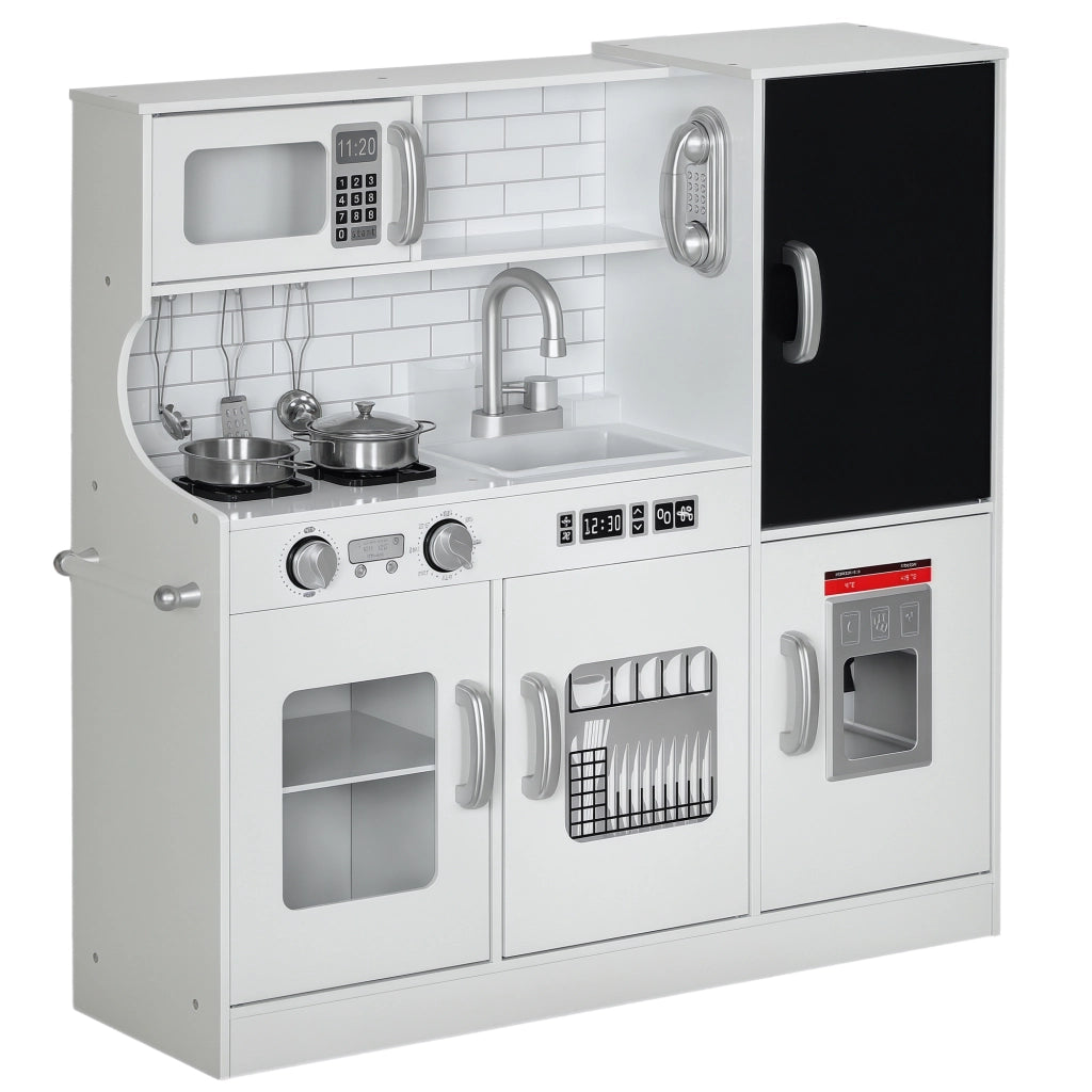 Cucina per Bambini con Accessori Lavagna e Telefono ¨C Minimal ¨C 83.8x26.8x81 cm Bianco