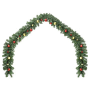 Ghirlanda di Natale Decorata con Palline e Luci a LED-Decorazioni natalizie 10 m