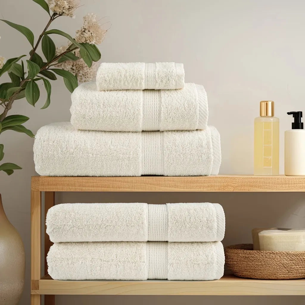 Asciugamani per Sauna SOLUND 4 pz | Teli per bagno Crema 80x200 cm 600 g/m2