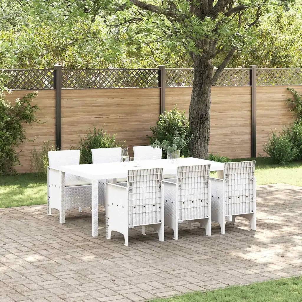 Set da Pranzo per Giardino 7 pcs Bianco Polipropilene 3378726
