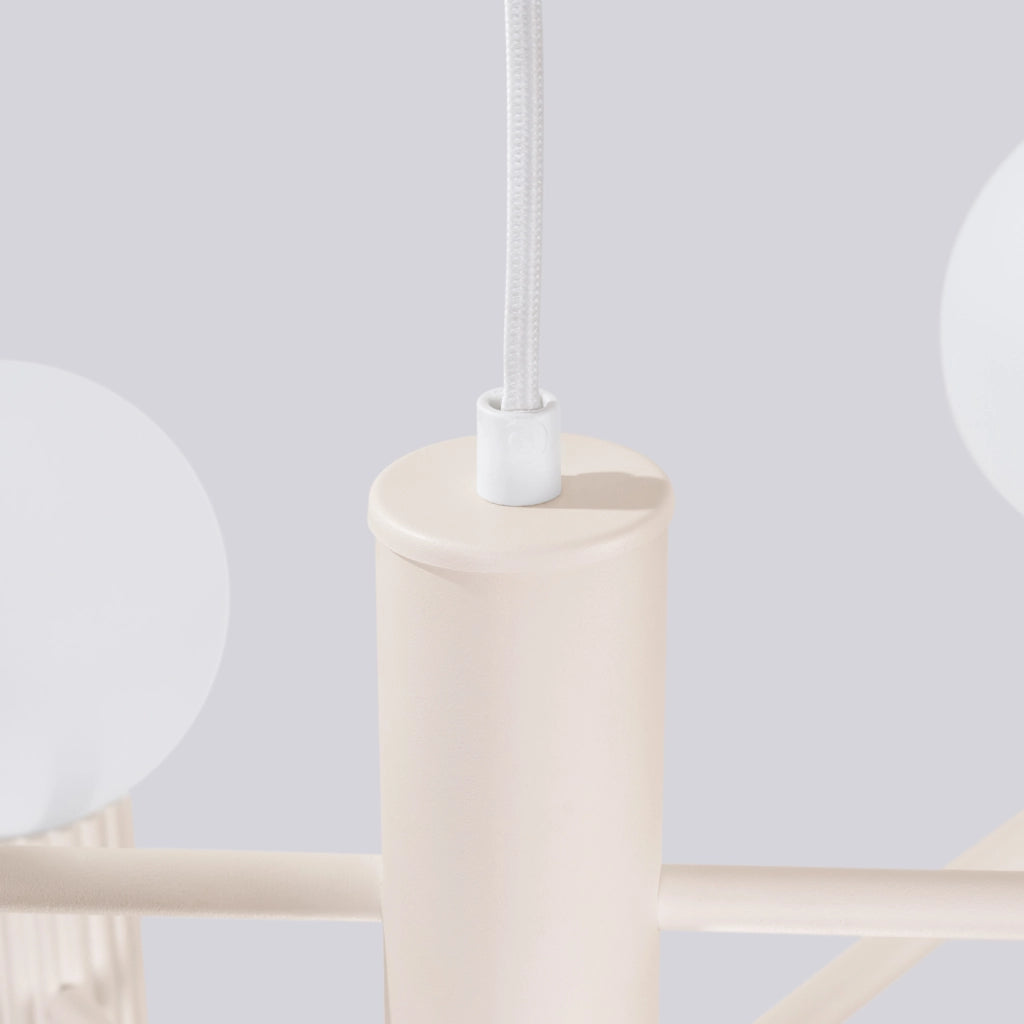 Lampadario HALO beige con sfere bianche 6xG9 Sollux