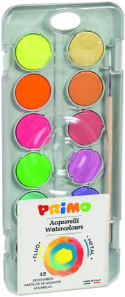 PRIMO ACQUARELLI FLUO E METALLIZZATO IN 12 COLORAZIONI