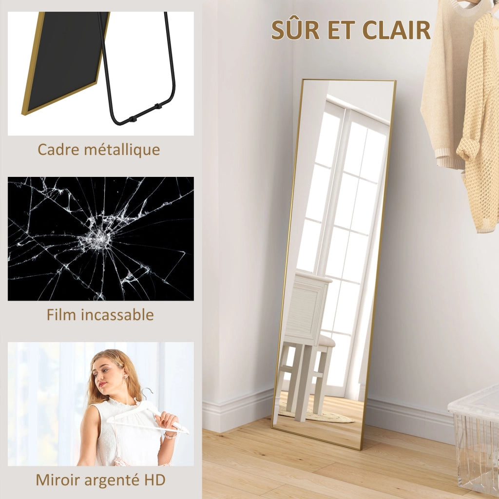 Specchio rettangolare a tutta altezza ¨C zephmum ¨C 50x160 cm nero