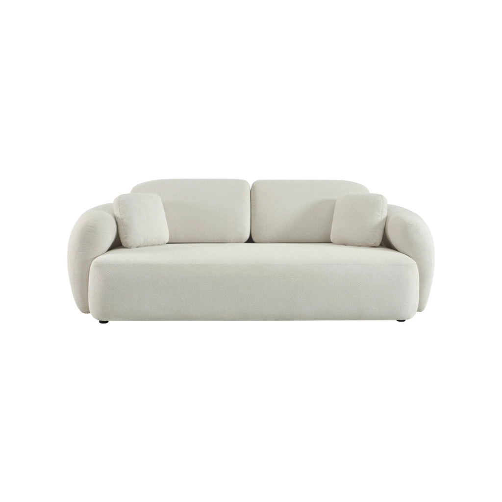 Divano in tessuto chenille, 3 posti, bianco