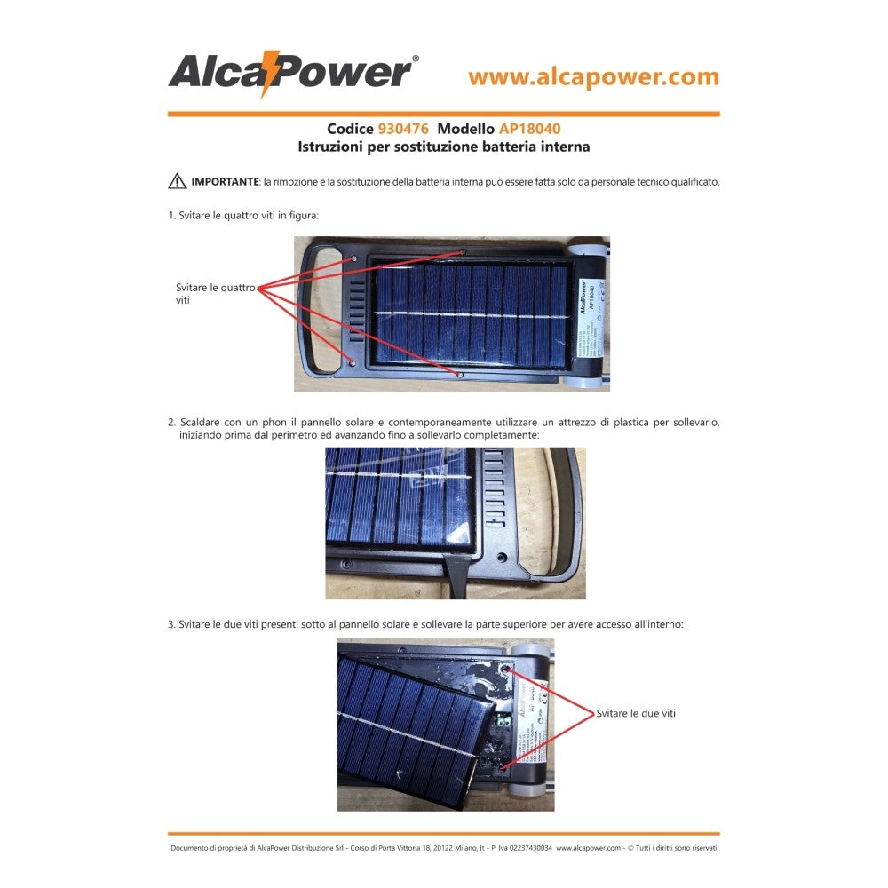 Alca power lampada portatile con carica usb + pannello solare
