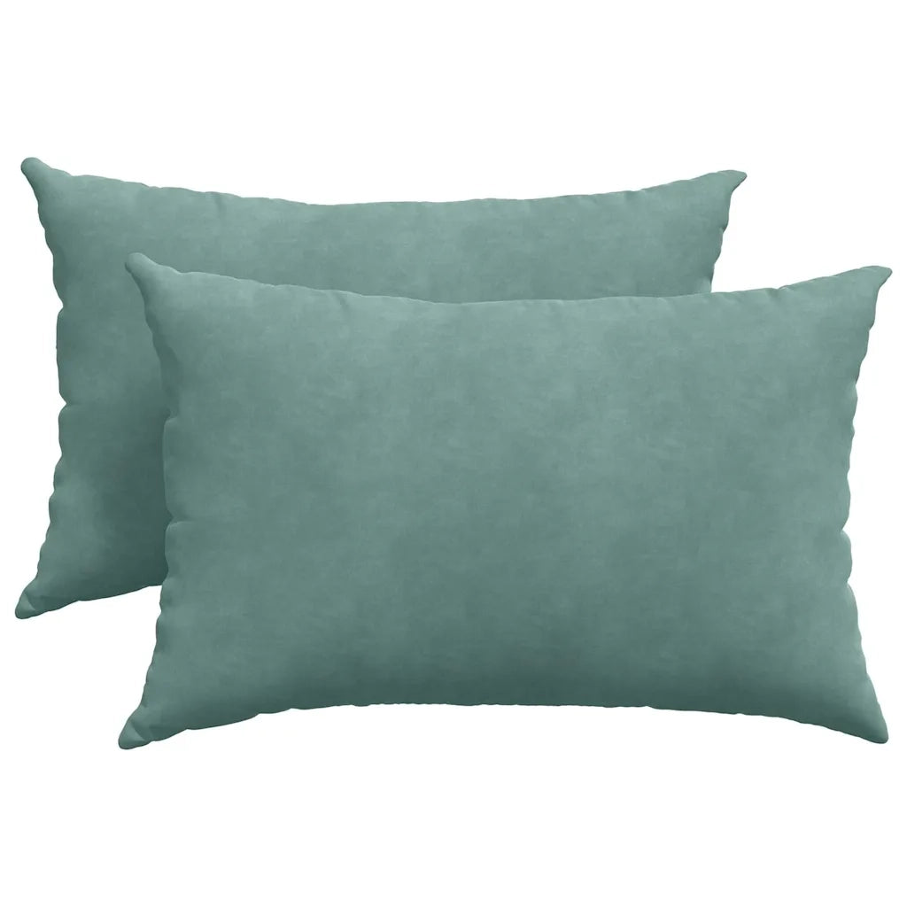 Cuscini da Divano 2 pz-Set di 2 Cuscini per Sofa Verde Mare 60 x 40 cm Tessuto in Cords