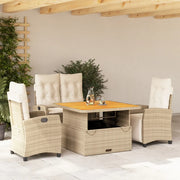 Set da Pranzo da Giardino 4 pz con Cuscini Beige in Polyrattan 3277417