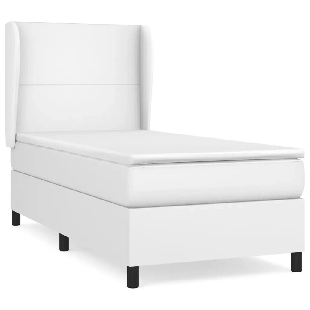 Giroletto a Molle con Materasso Bianco 90x190 cm in Similpelle