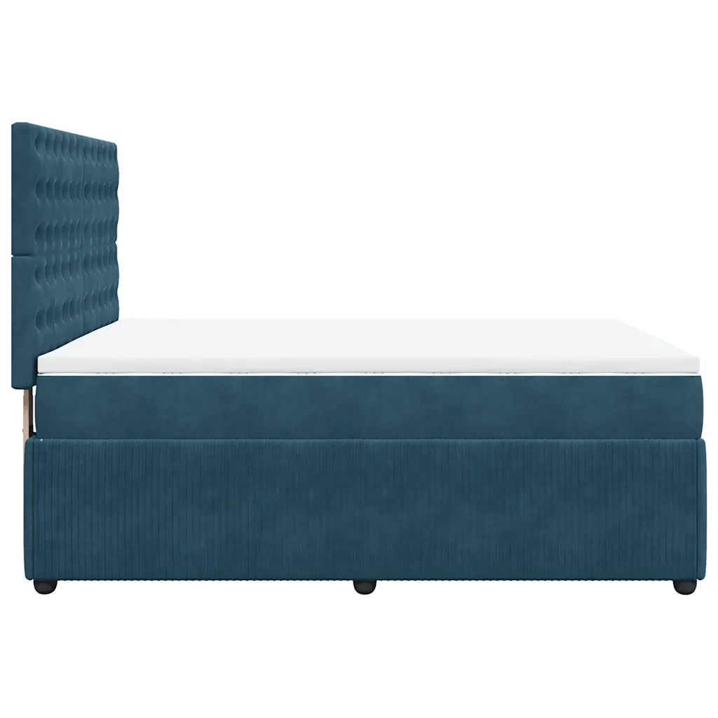 Giroletto a Molle con Materasso Blu 140x190 cm in Velluto 3294650