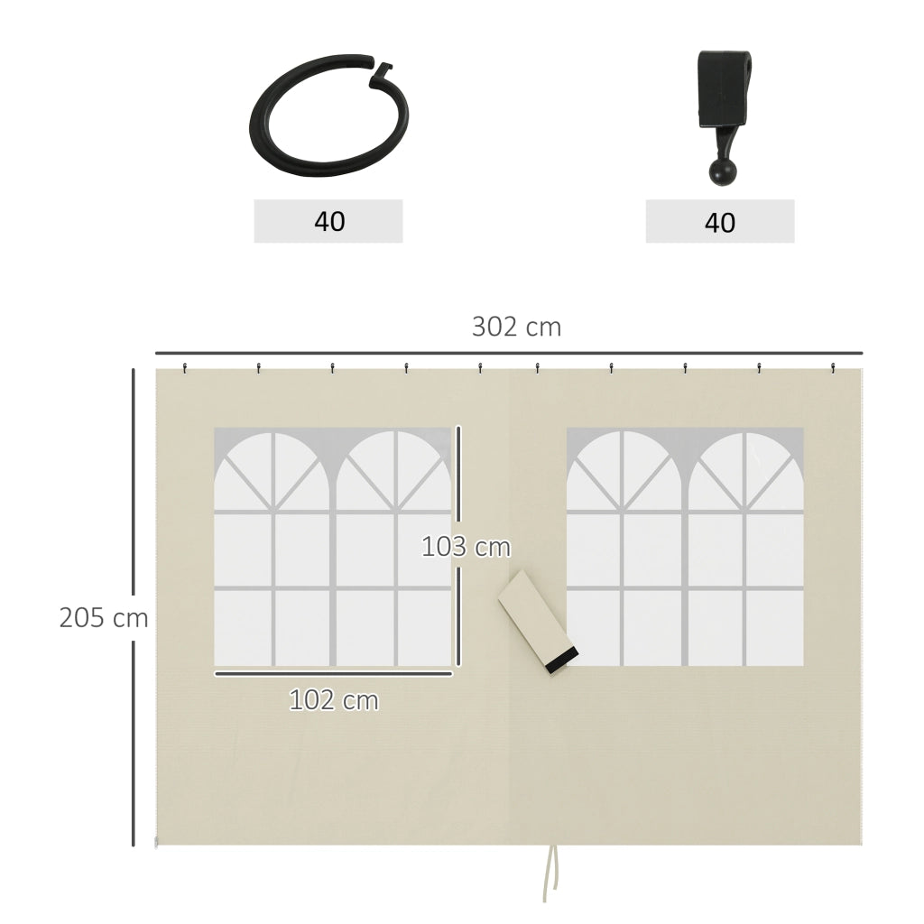 Pergola 3x3 m con Finestre e Tende Regolabili ¨C Minimal ¨C Beige