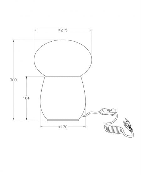 Lampada da tavolo Freddy in vetro soffiato Nero, attacco E27 40W, interruttore integrato, design elegante e moderno - Freddy Collection