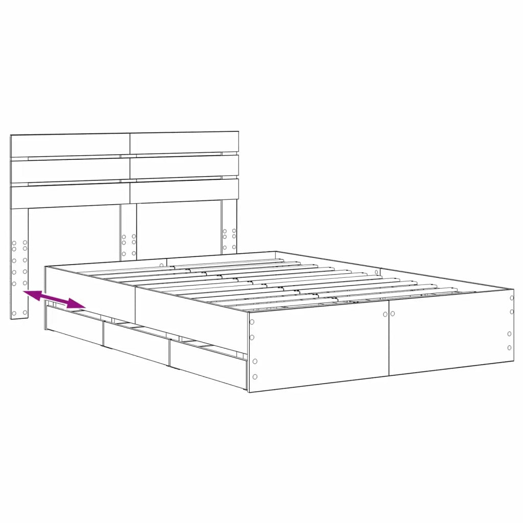 Bed Frame with Storage and Headboard Artisan Oak 160 x 200 cm 3445811