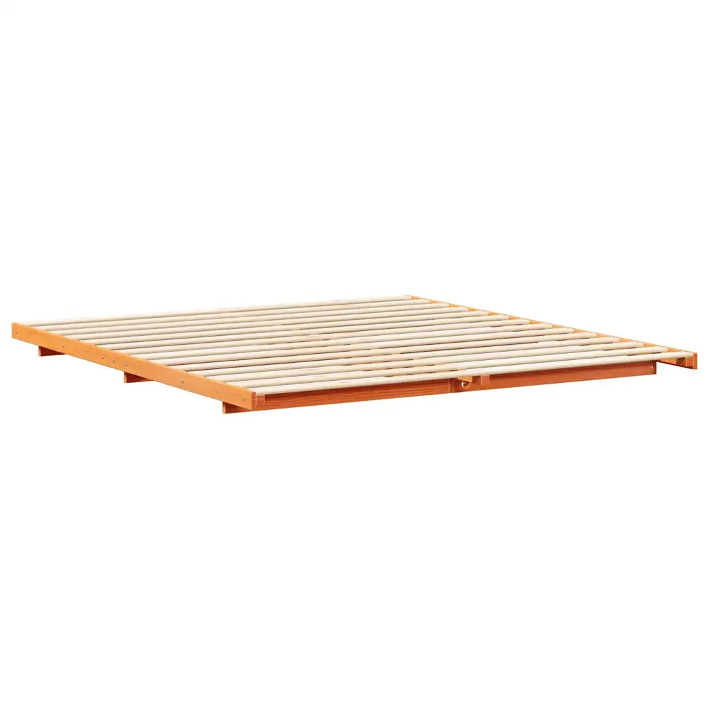 Struttura del letto Marrone cerato 200 x 220 cm Pino massello 873141