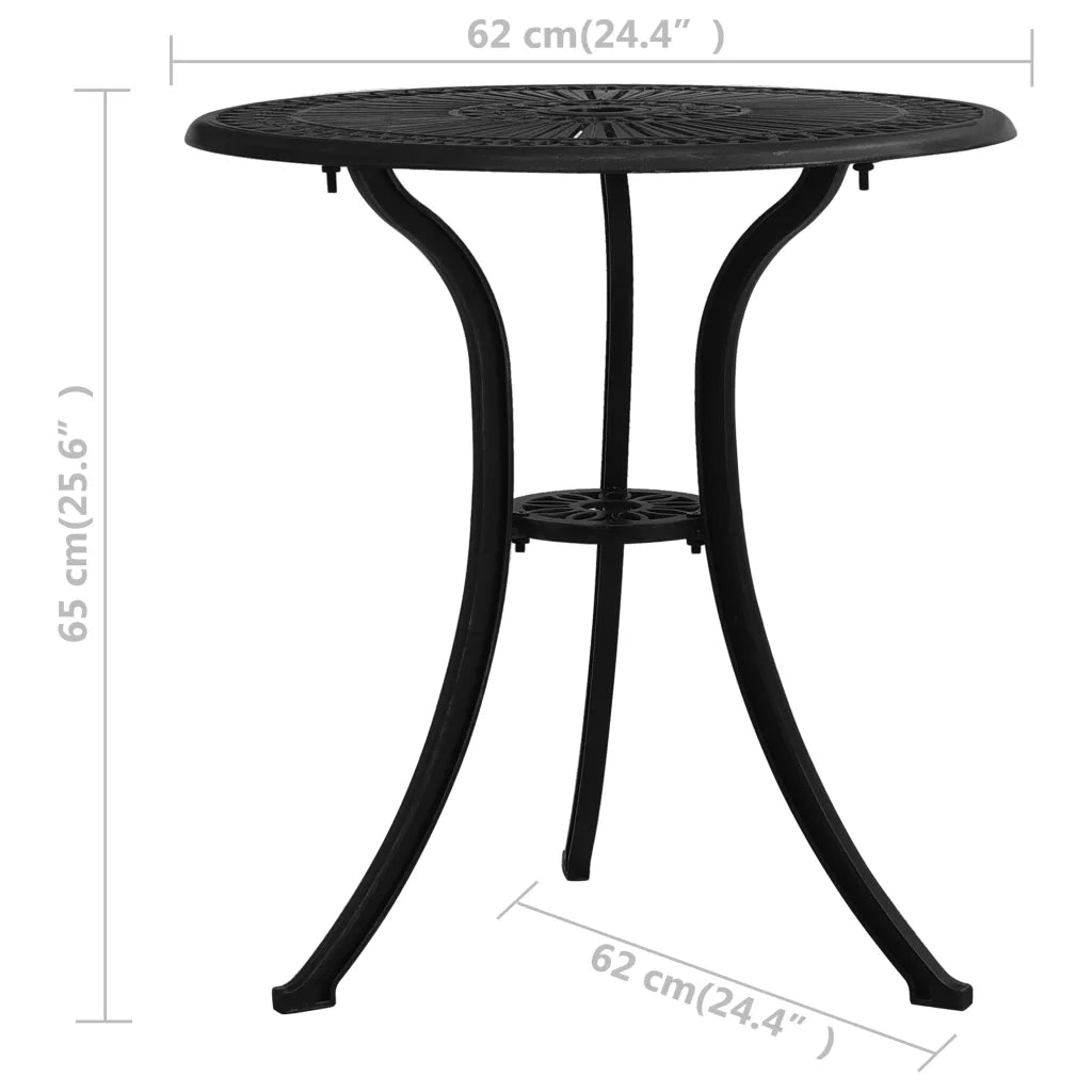 Set da Bistrot 3 pz in Alluminio Pressofuso Nero 315592