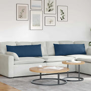 Cuscini da Divano 2 pz-Set di 2 Cuscini per Sofa Blu 120 x 40 cm Tessuto