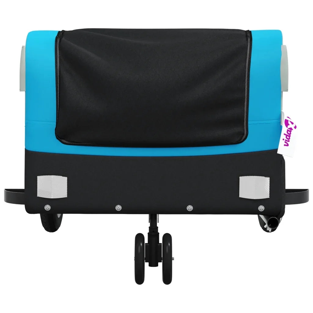 Rimorchio da Bici Nero e Blu 30 kg in Ferro 94058