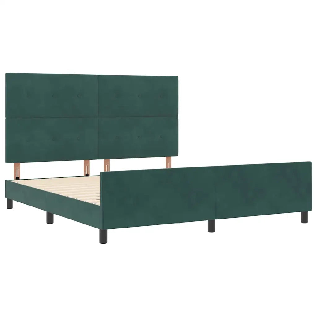 Letto a molle con testiera Verde Scuro 180 x 200 cm Velluto 3344960