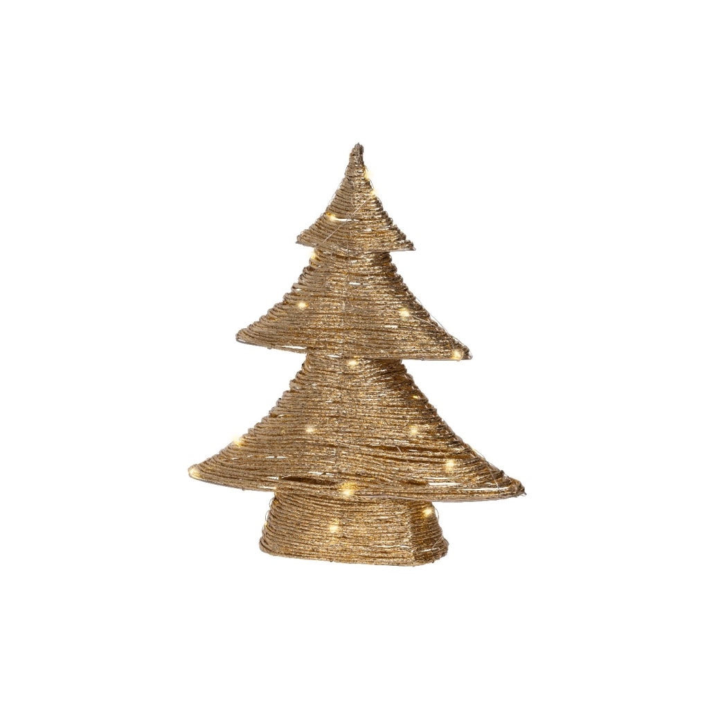 Albero carta oro c/LED 10x34x40H