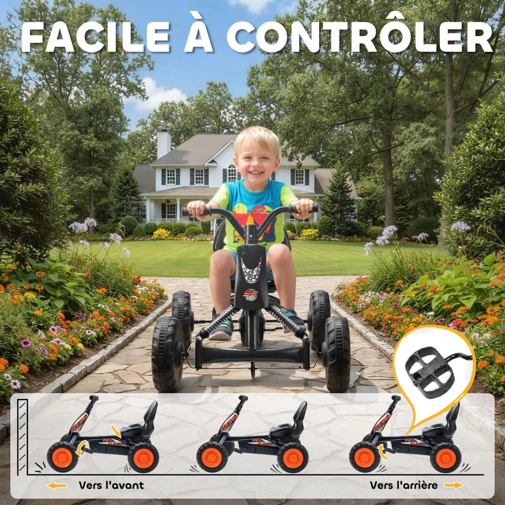 Karting per Bambini ¨C Minimal ¨C Nero 84x54x56 cm