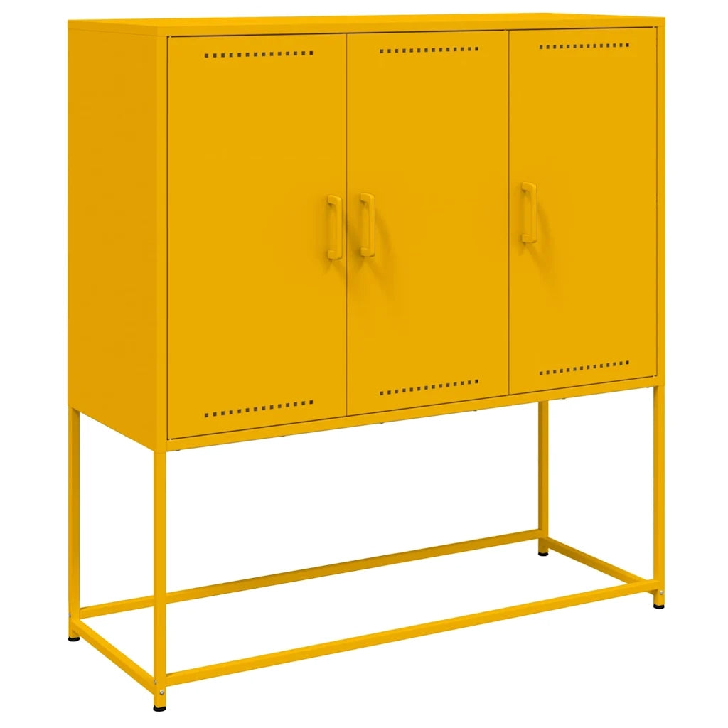 Credenza Giallo Senape 100,5x39x107 cm in Acciaio 846539