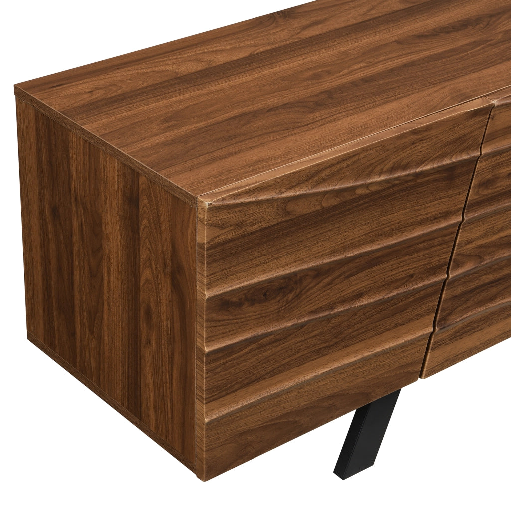 Cassettiera per TV in MDF con finitura noce; 160 cm