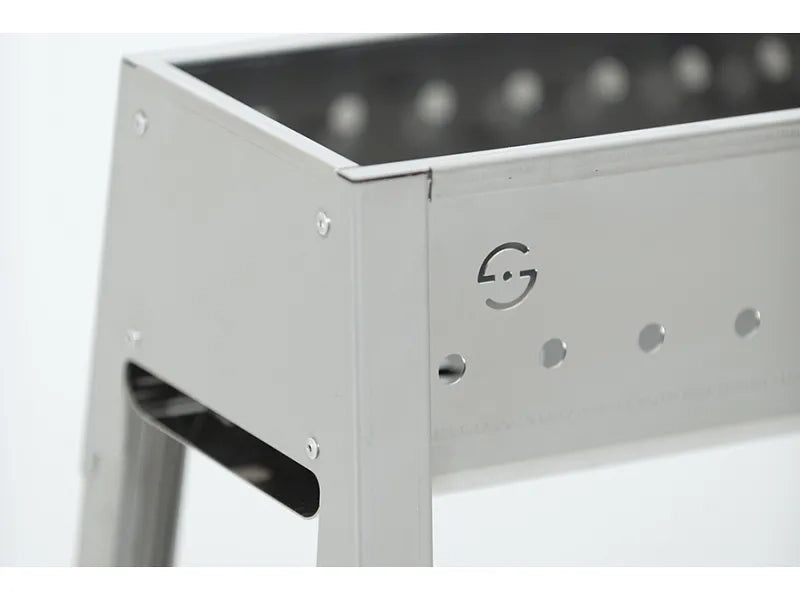 Barbecue a carbone per arrosticini Lisa Milano Grill 80+40 in acciaio inox - Con kit paratia + griglia
