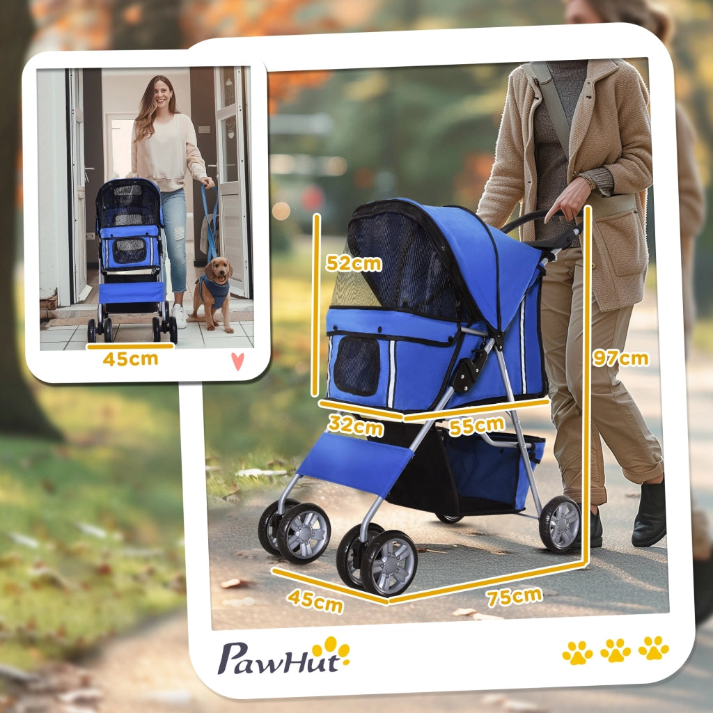 Casetta per Cani con Toldo Ajustable ¨C Minimal ¨C 75x45x97 cm Blu