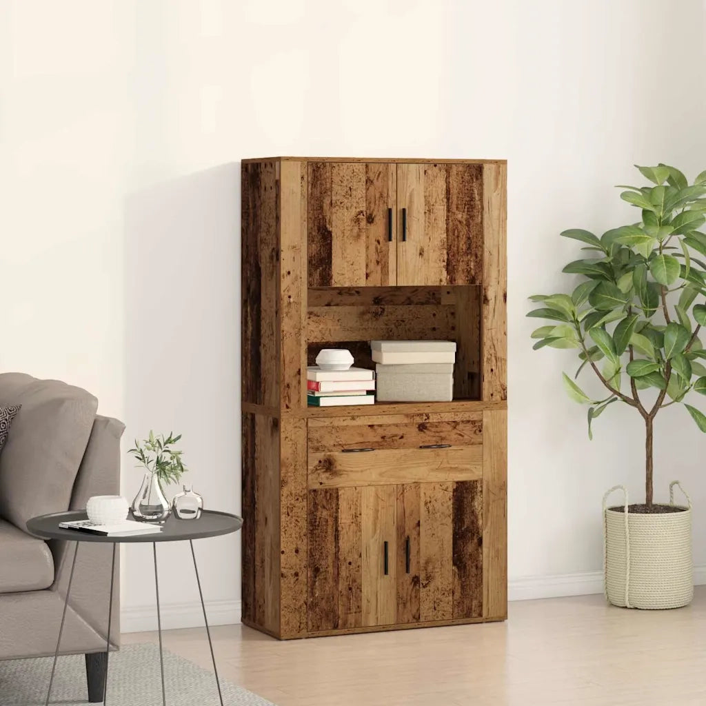 Highboard Legno vecchio 80 x 33 x 150 cm Legno multistrato 3334340