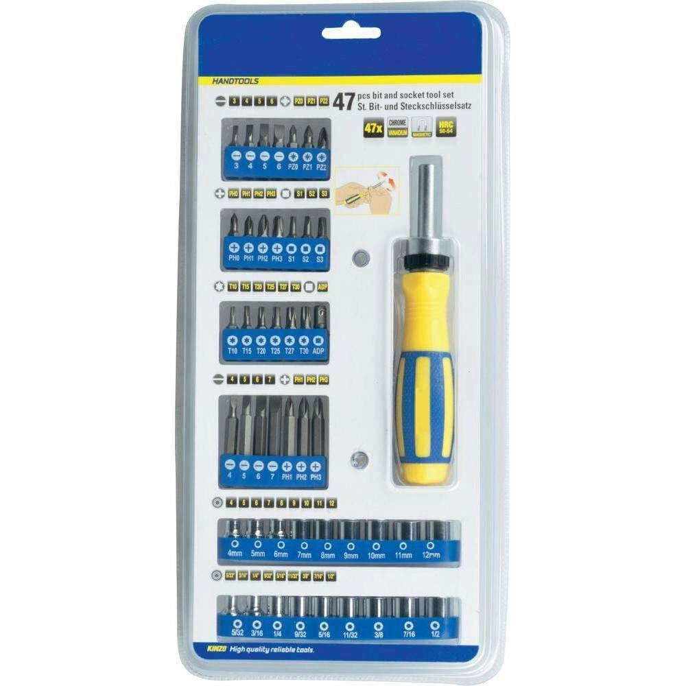 Trade Shop - Multibit Cacciavite A Cricchetto Con 46 Inserti Chrome Vanadium Magnetici -