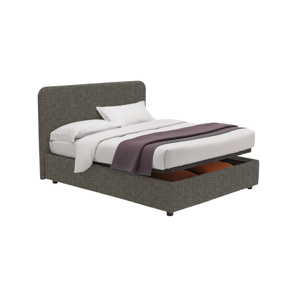 Poole, Letto Piazza e Mezza Sfoderabile Made in Italy, Grigio Tortora