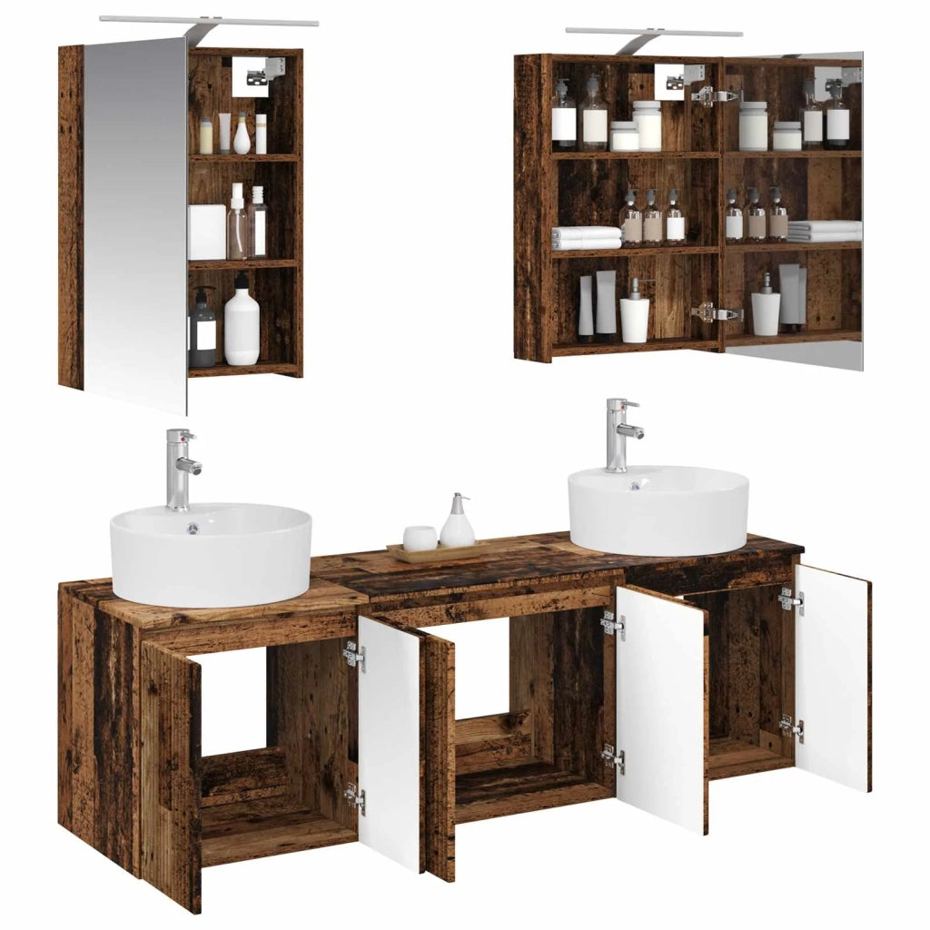 Set di Armadi da Bagno 5 pcs Legno antico Legno ingegnerizzato 3406437