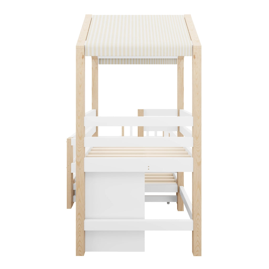 Letto per Bambini 90x200 cm e 90x190 cm con Letto Estraibile; Cassetti e Scala