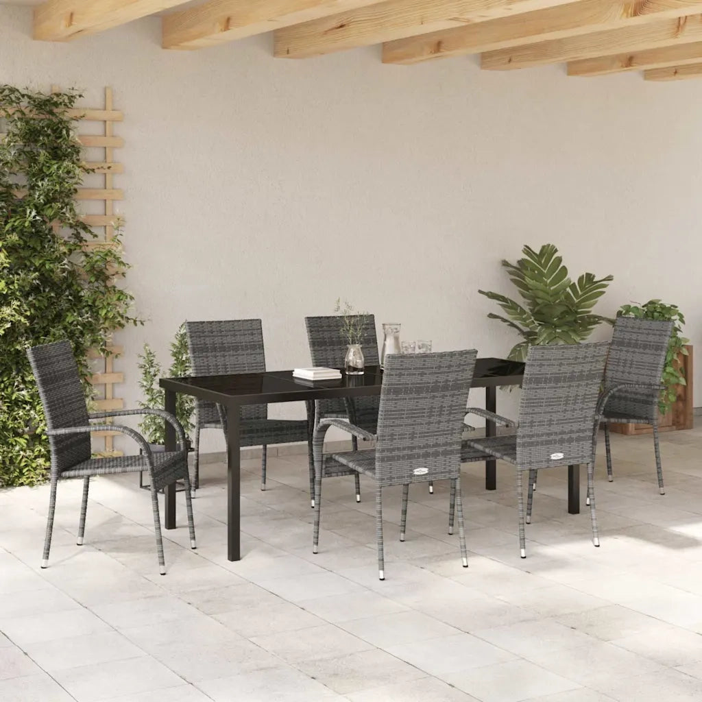 Set da Pranzo per Giardino 7 pcs Grigio 3379413