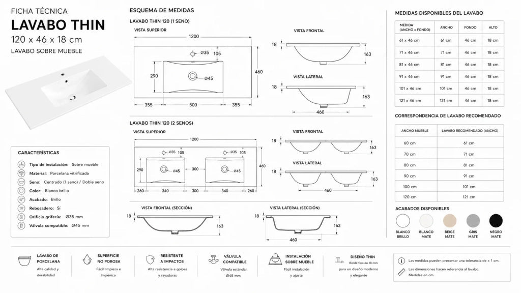 Mobile bagno con lavabo ORIGENBATH RIBERA senza specchio 70x45 cm frassino tea
